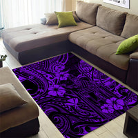 Hawaii King Kamehameha Area Rug Polynesian Pattern Purple Version - Wonder Print Shop
