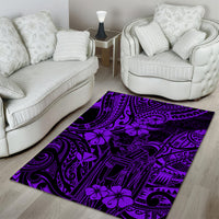 Hawaii King Kamehameha Area Rug Polynesian Pattern Purple Version - Wonder Print Shop