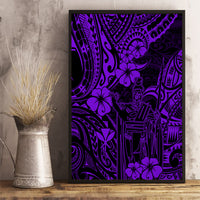 Hawaii King Kamehameha Canvas Wall Art Polynesian Pattern Purple Version - Wonder Print Shop