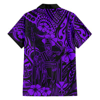 Hawaii King Kamehameha Hawaiian Shirt Polynesian Pattern Purple Version - Wonder Print Shop