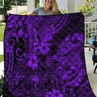 Hawaii King Kamehameha Quilt Polynesian Pattern Purple Version - Wonder Print Shop