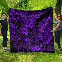 Hawaii King Kamehameha Quilt Polynesian Pattern Purple Version - Wonder Print Shop