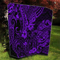 Hawaii King Kamehameha Quilt Polynesian Pattern Purple Version - Wonder Print Shop
