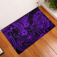 Hawaii King Kamehameha Rubber Doormat Polynesian Pattern Purple Version - Wonder Print Shop