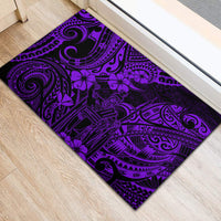 Hawaii King Kamehameha Rubber Doormat Polynesian Pattern Purple Version - Wonder Print Shop