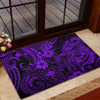 Hawaii King Kamehameha Rubber Doormat Polynesian Pattern Purple Version - Wonder Print Shop