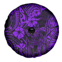 Hawaii King Kamehameha Spare Tire Cover Polynesian Pattern Purple Version - Wonder Print Shop