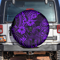 Hawaii King Kamehameha Spare Tire Cover Polynesian Pattern Purple Version - Wonder Print Shop