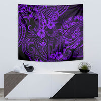 Hawaii King Kamehameha Tapestry Polynesian Pattern Purple Version - Wonder Print Shop