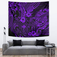Hawaii King Kamehameha Tapestry Polynesian Pattern Purple Version - Wonder Print Shop