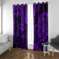 Hawaii King Kamehameha Window Curtain Polynesian Pattern Purple Version - Wonder Print Shop