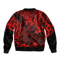 Hawaii King Kamehameha Bomber Jacket Polynesian Pattern Red Version - Wonder Print Shop