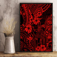 Hawaii King Kamehameha Canvas Wall Art Polynesian Pattern Red Version - Wonder Print Shop