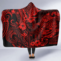 hawaii-king-kamehameha-hooded-blanket-polynesian-pattern-red-version