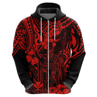 Hawaii King Kamehameha Hoodie Polynesian Pattern Red Version - Wonder Print Shop