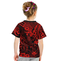 Hawaii King Kamehameha Kid T Shirt Polynesian Pattern Red Version - Wonder Print Shop