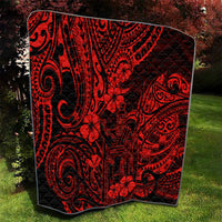 Hawaii King Kamehameha Quilt Polynesian Pattern Red Version - Wonder Print Shop