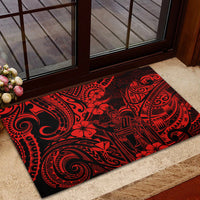 Hawaii King Kamehameha Rubber Doormat Polynesian Pattern Red Version - Wonder Print Shop