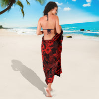 Hawaii King Kamehameha Sarong Polynesian Pattern Red Version - Wonder Print Shop