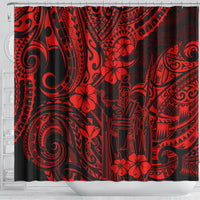 hawaii-king-kamehameha-shower-curtain-polynesian-pattern-red-version