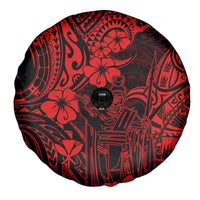 Hawaii King Kamehameha Spare Tire Cover Polynesian Pattern Red Version - Wonder Print Shop