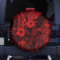 Hawaii King Kamehameha Spare Tire Cover Polynesian Pattern Red Version - Wonder Print Shop