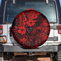 Hawaii King Kamehameha Spare Tire Cover Polynesian Pattern Red Version - Wonder Print Shop