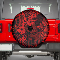 Hawaii King Kamehameha Spare Tire Cover Polynesian Pattern Red Version - Wonder Print Shop