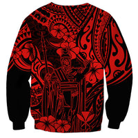 Hawaii King Kamehameha Sweatshirt Polynesian Pattern Red Version - Wonder Print Shop