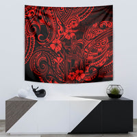 Hawaii King Kamehameha Tapestry Polynesian Pattern Red Version - Wonder Print Shop