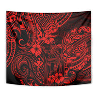 Hawaii King Kamehameha Tapestry Polynesian Pattern Red Version - Wonder Print Shop