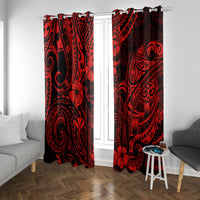 Hawaii King Kamehameha Window Curtain Polynesian Pattern Red Version - Wonder Print Shop