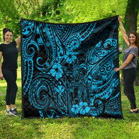 Hawaii King Kamehameha Quilt Polynesian Pattern Sky Blue Version - Wonder Print Shop