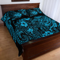 Hawaii King Kamehameha Quilt Bed Set Polynesian Pattern Sky Blue Version - Wonder Print Shop