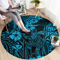 hawaii-king-kamehameha-round-carpet-polynesian-pattern-sky-blue-version