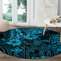 hawaii-king-kamehameha-round-carpet-polynesian-pattern-sky-blue-version