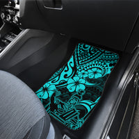 Hawaii King Kamehameha Car Mats Polynesian Pattern Turquoise Version - Wonder Print Shop