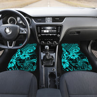 Hawaii King Kamehameha Car Mats Polynesian Pattern Turquoise Version - Wonder Print Shop