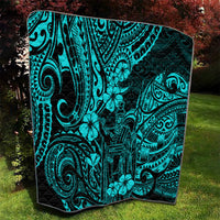 Hawaii King Kamehameha Quilt Polynesian Pattern Turquoise Version - Wonder Print Shop