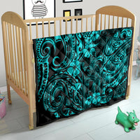 Hawaii King Kamehameha Quilt Polynesian Pattern Turquoise Version - Wonder Print Shop