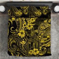Hawaii King Kamehameha Bedding Set Polynesian Pattern Yellow Version - Wonder Print Shop