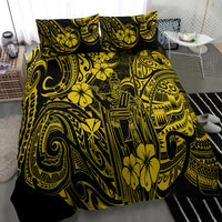 Hawaii King Kamehameha Bedding Set Polynesian Pattern Yellow Version - Wonder Print Shop