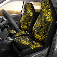 Hawaii King Kamehameha Car Seat Cover Polynesian Pattern Yellow Version - Wonder Print Shop