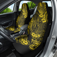 Hawaii King Kamehameha Car Seat Cover Polynesian Pattern Yellow Version - Wonder Print Shop