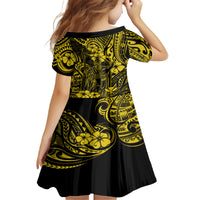 Hawaii King Kamehameha Family Matching Puletasi Dress and Hawaiian Shirt Polynesian Pattern Yellow Version - Wonder Print Shop