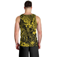 Hawaii King Kamehameha Men Tank Top Polynesian Pattern Yellow Version - Wonder Print Shop
