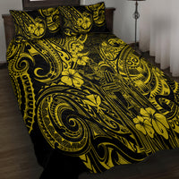 Hawaii King Kamehameha Quilt Bed Set Polynesian Pattern Yellow Version - Wonder Print Shop