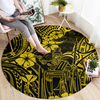 hawaii-king-kamehameha-round-carpet-polynesian-pattern-yellow-version