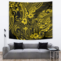 Hawaii King Kamehameha Tapestry Polynesian Pattern Yellow Version - Wonder Print Shop
