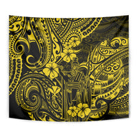 Hawaii King Kamehameha Tapestry Polynesian Pattern Yellow Version - Wonder Print Shop